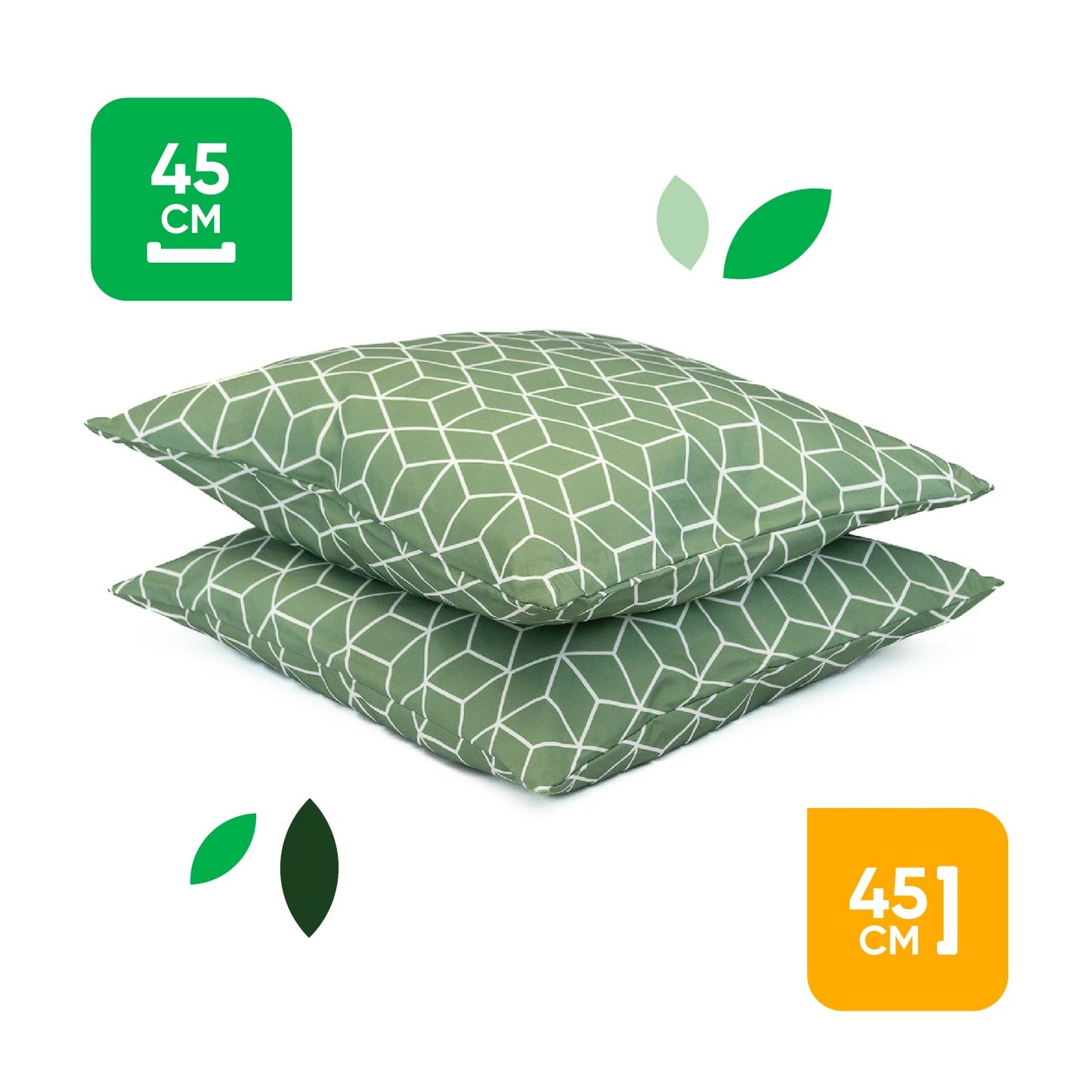 Outdoor Pair Of Scatter Cushions - Green Cube