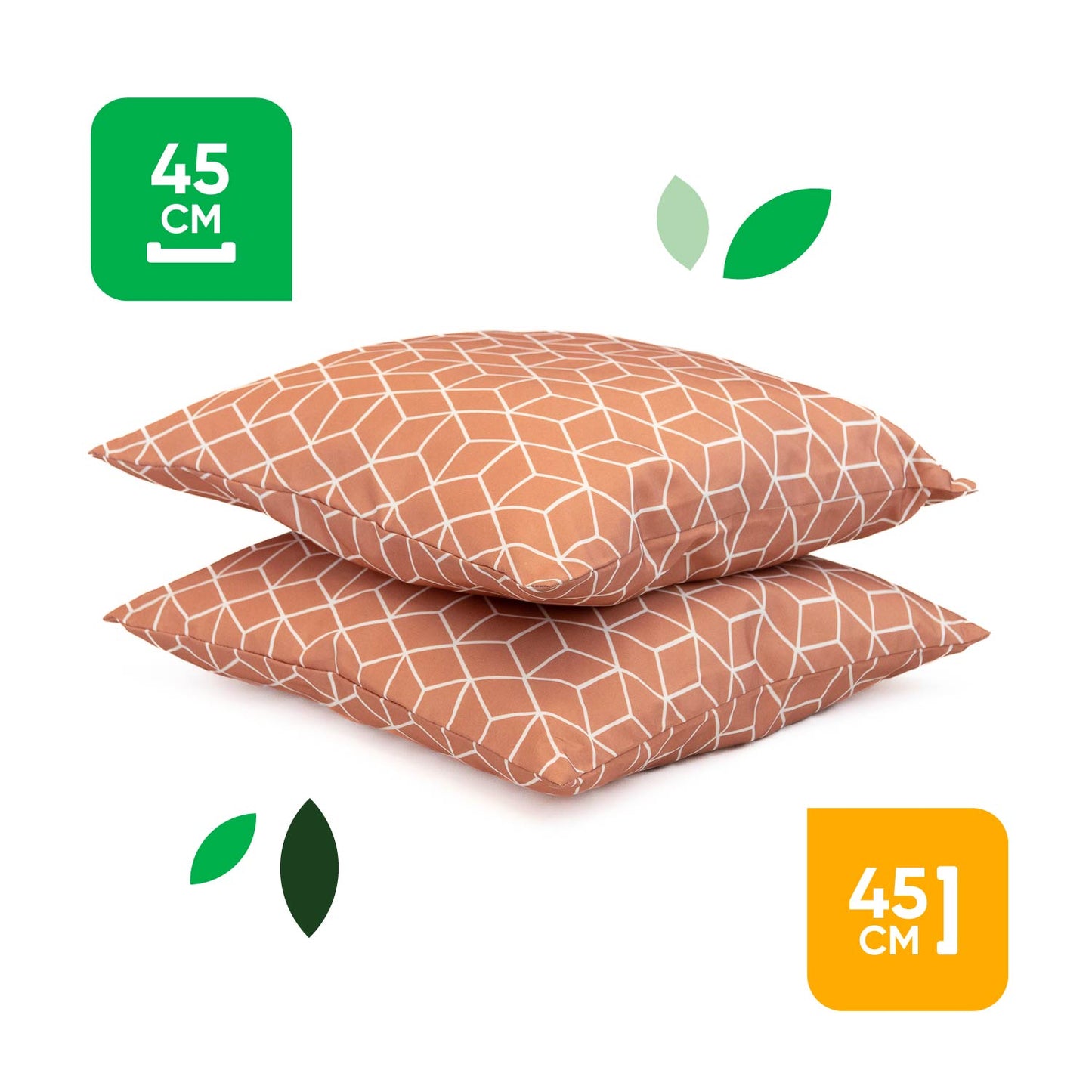 Orange Cube Print Scatter Cushion Pair