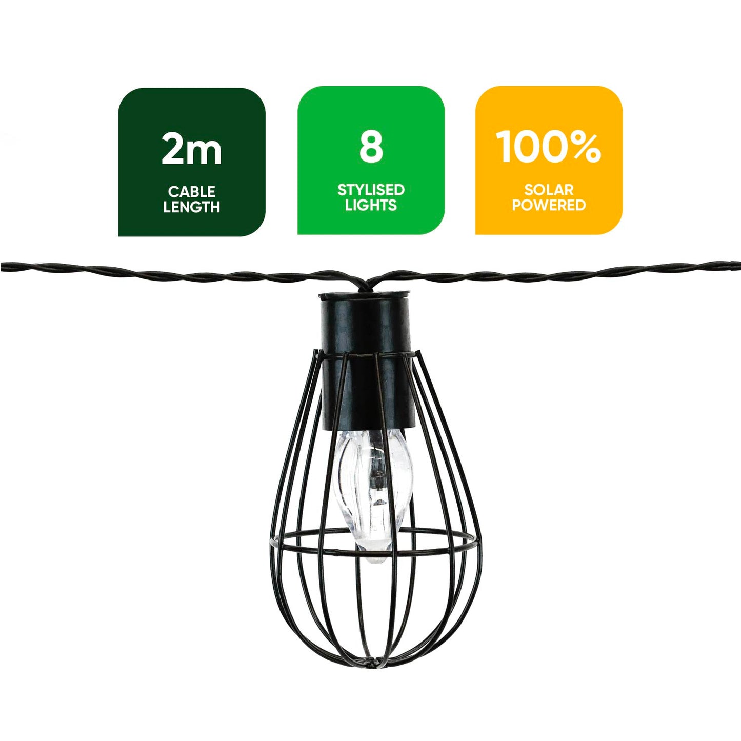 8 Led Metal Bulb Solar Lights