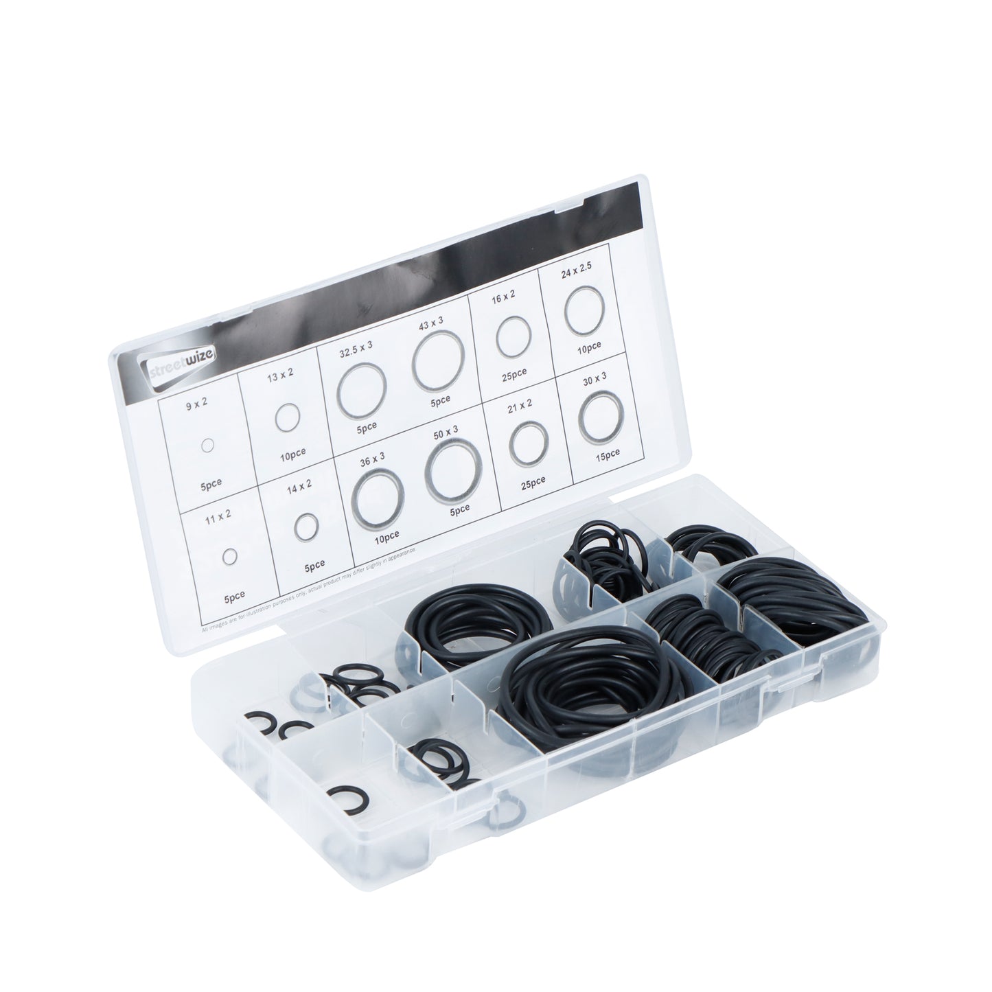 125-piece O-Ring Rubber Seal Assortment Kit