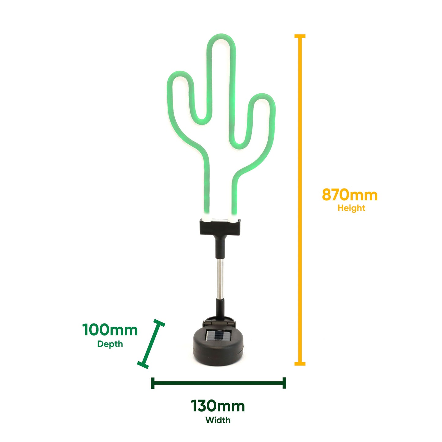 Solar Neon-Effect Cactus Stake Light