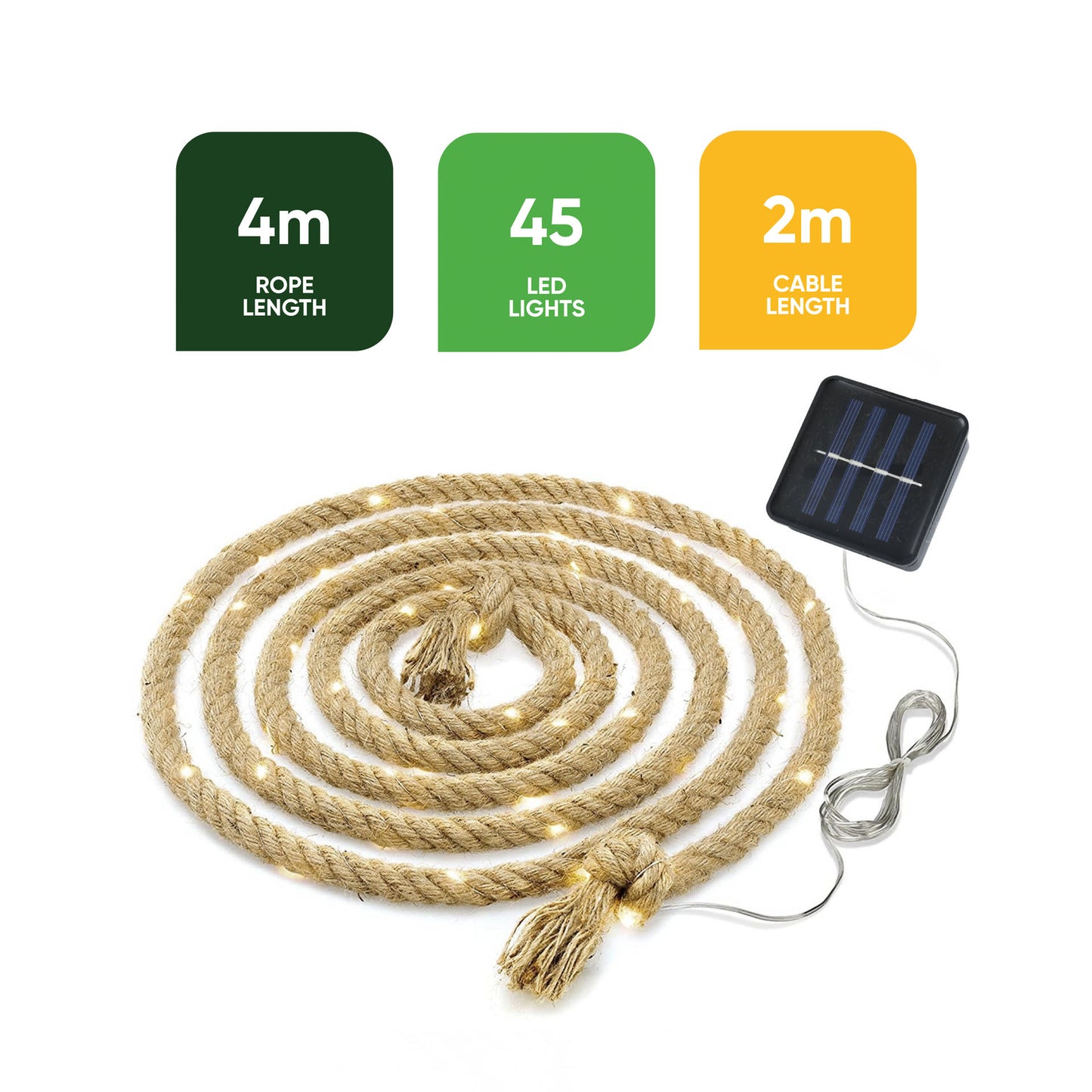 Decorative Rope With 45 Solar LED Lights