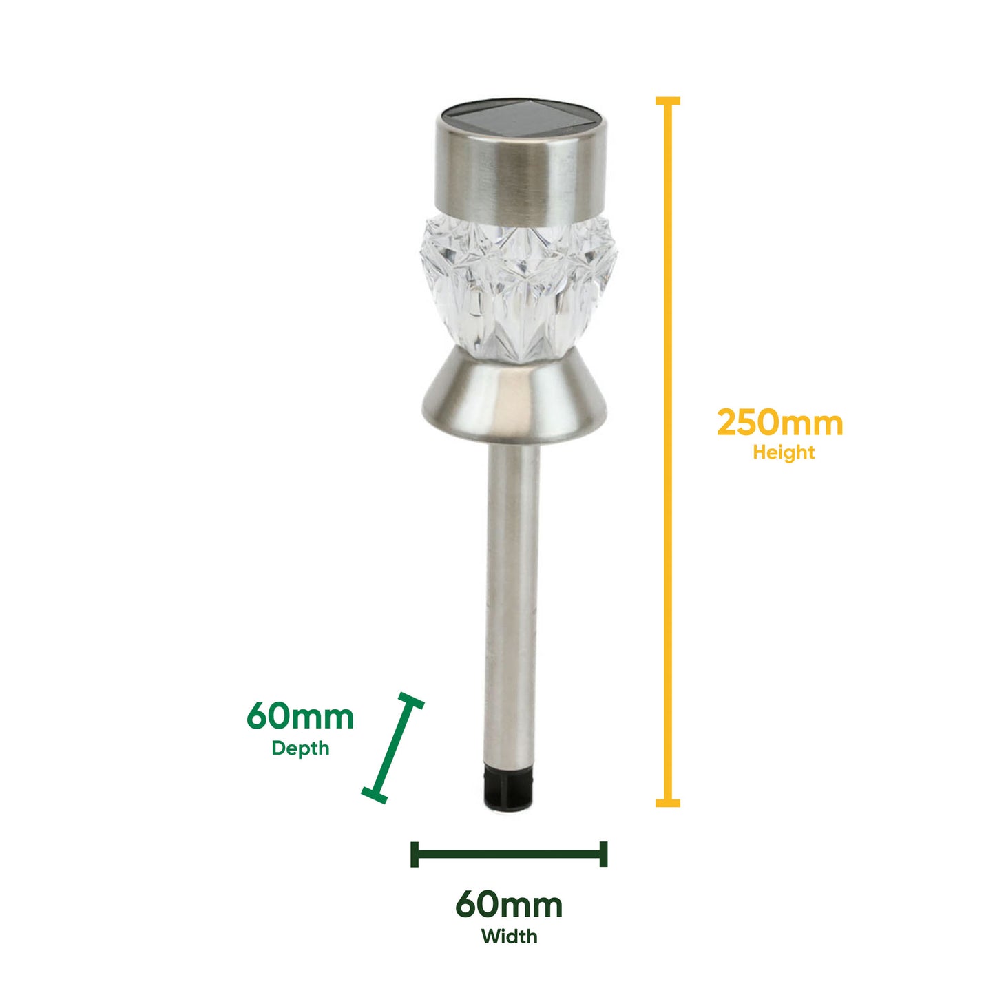 Pack of 4 Solar Round Crystal Stake Lights