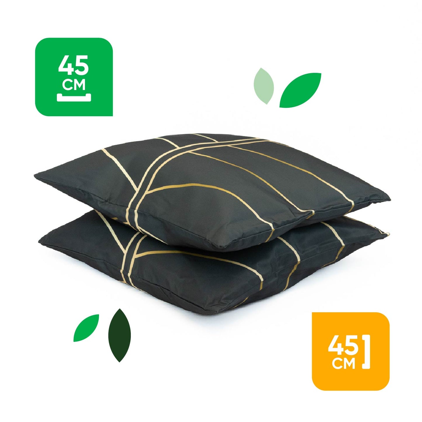 Outdoor Pair Of Scatter Cushions - Gold Palm