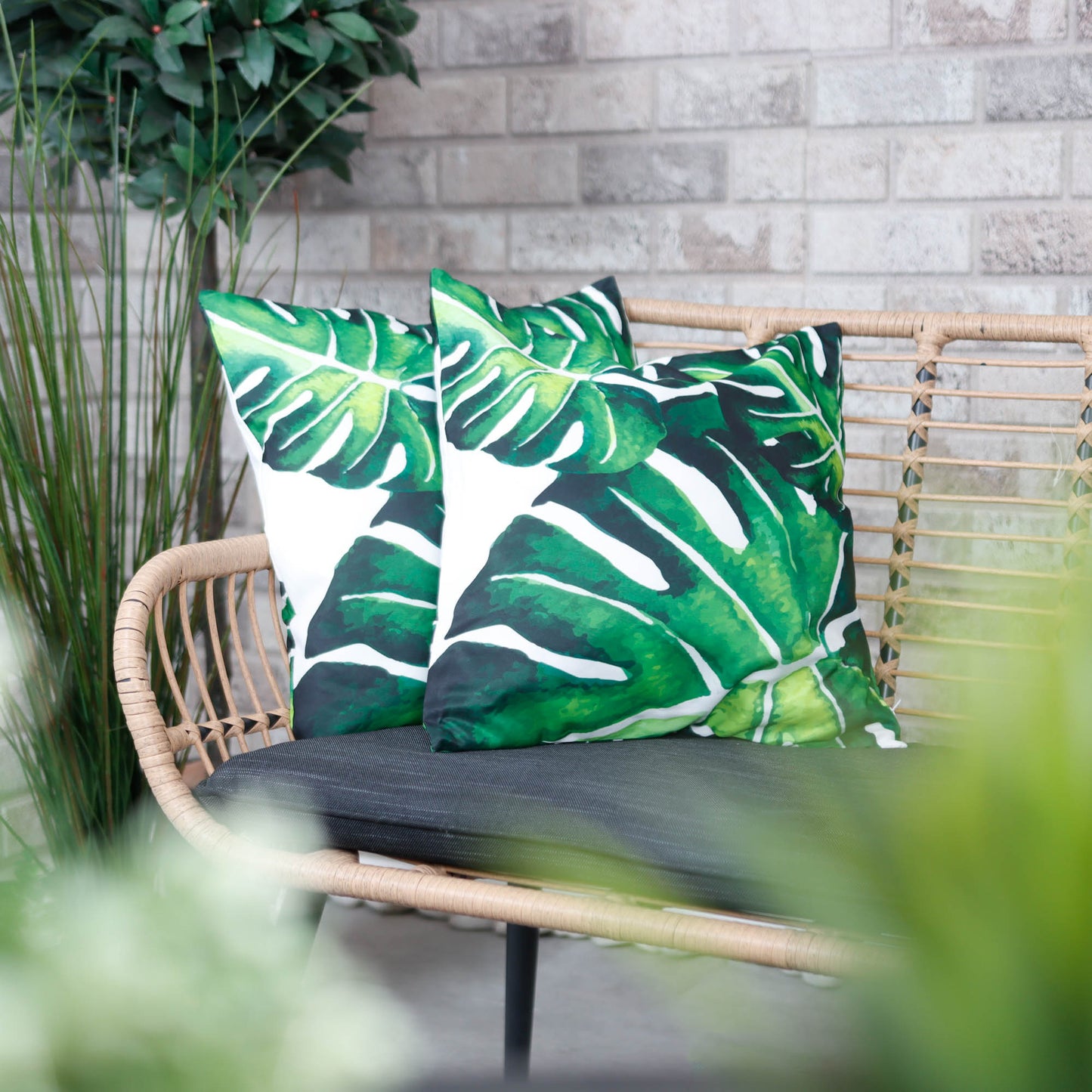 Pair of Banana Leaf Scatter Cushions