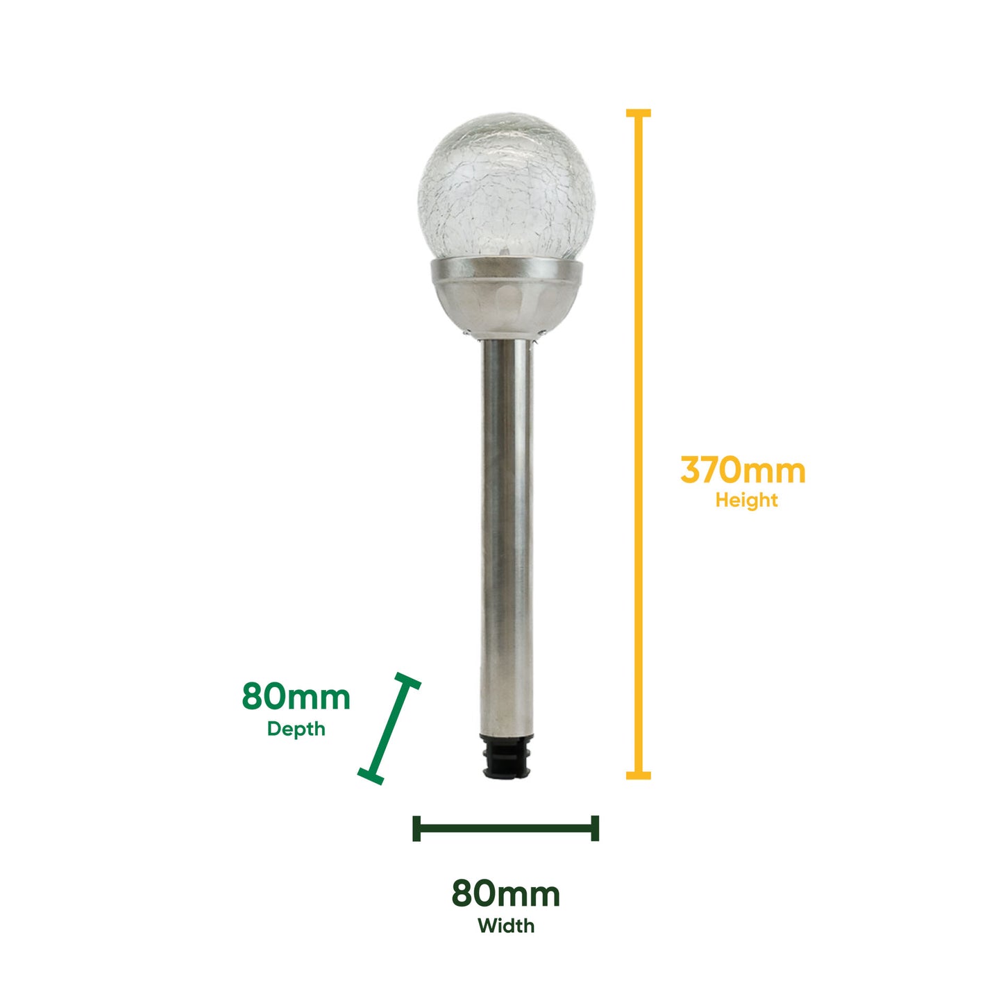 Crackle Glass Ball Stake Solar LED Light