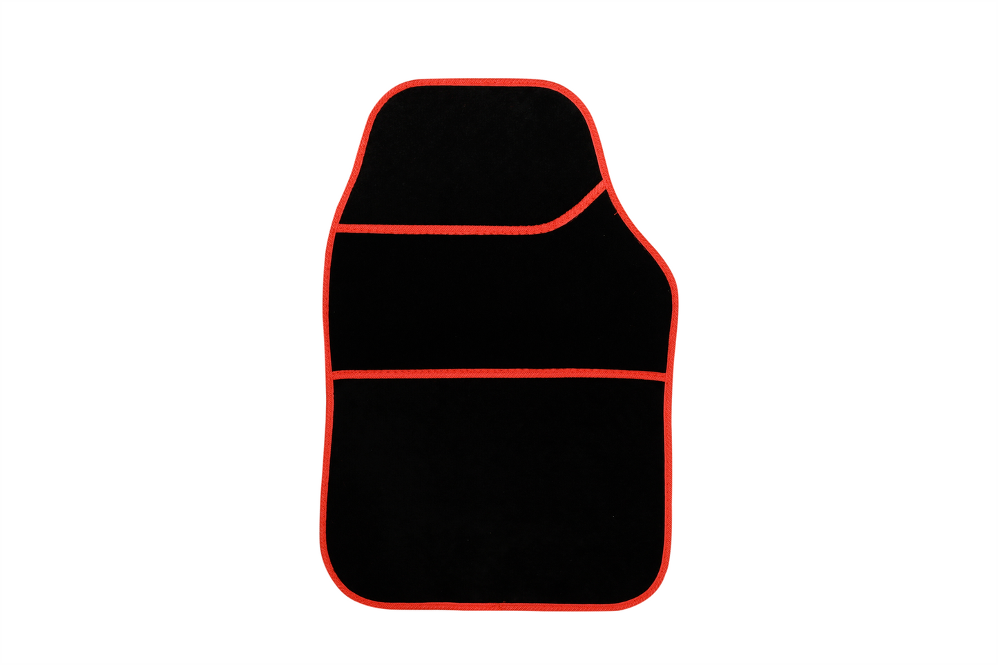 4 Piece Black Velour Mat Set with Red Bind