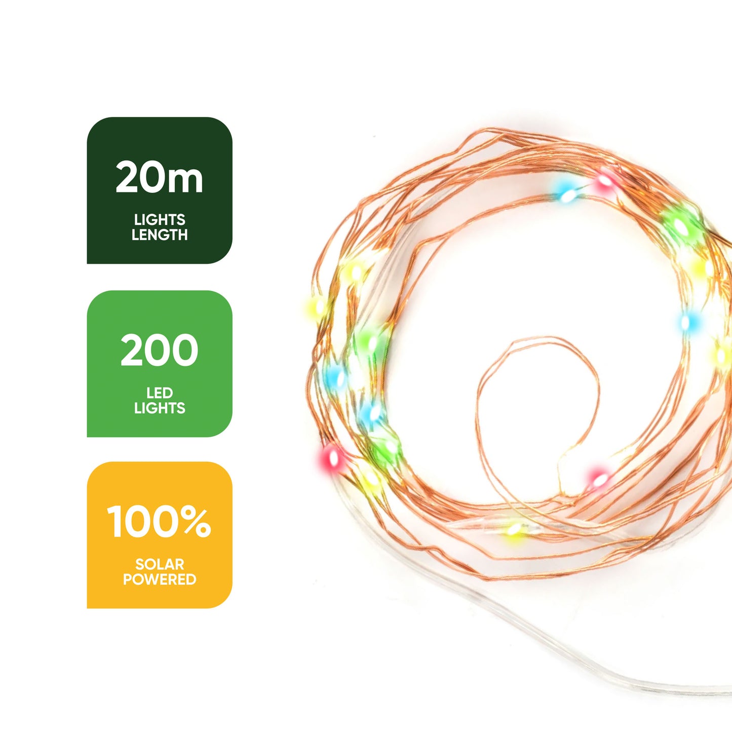 Solar Multi-Coloured LED String Lights