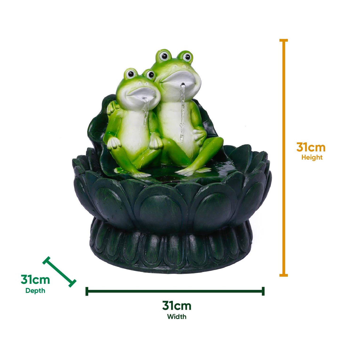 Two Frogs On A Lily Pad Solar Water Feature