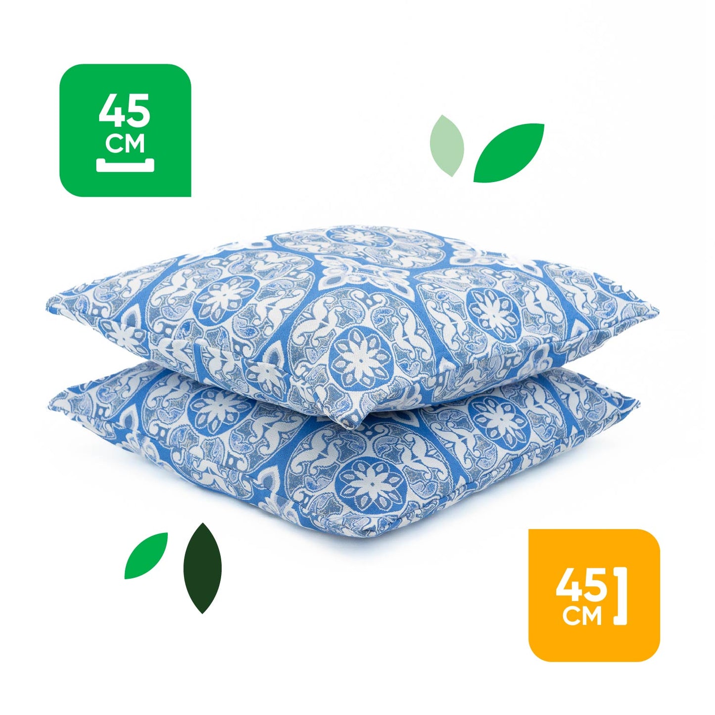 Outdoor Pair Of Scatter Cushions - Jacquard Blue