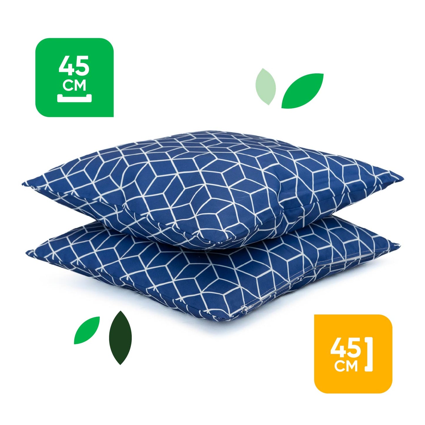 Outdoor Pair Of Scatter Cushions - Blue Cube