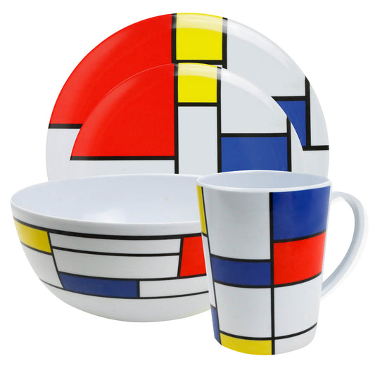 16 Pce Melamine Set - De Stijl