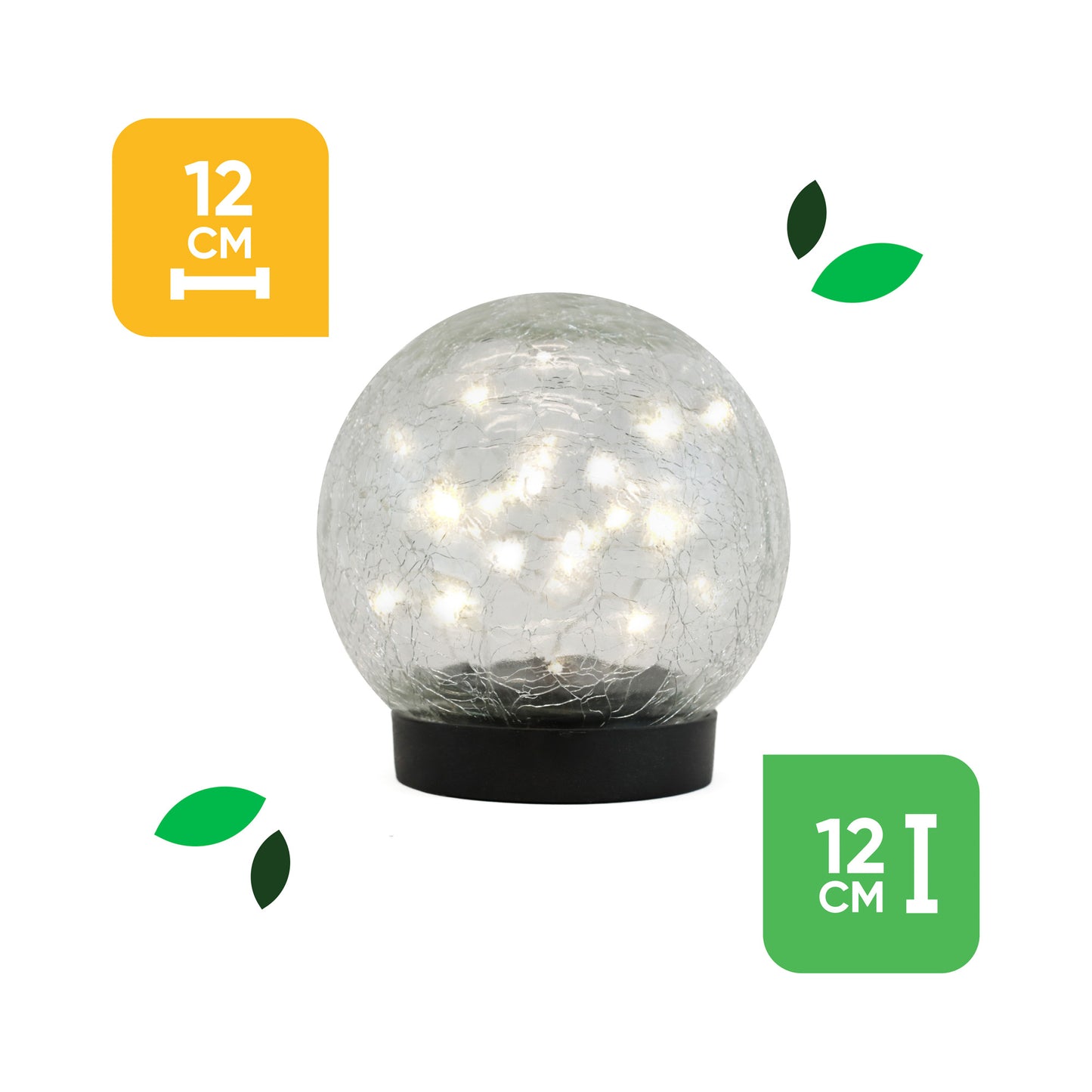 Pair of Solar Powered LED Crackle Balls