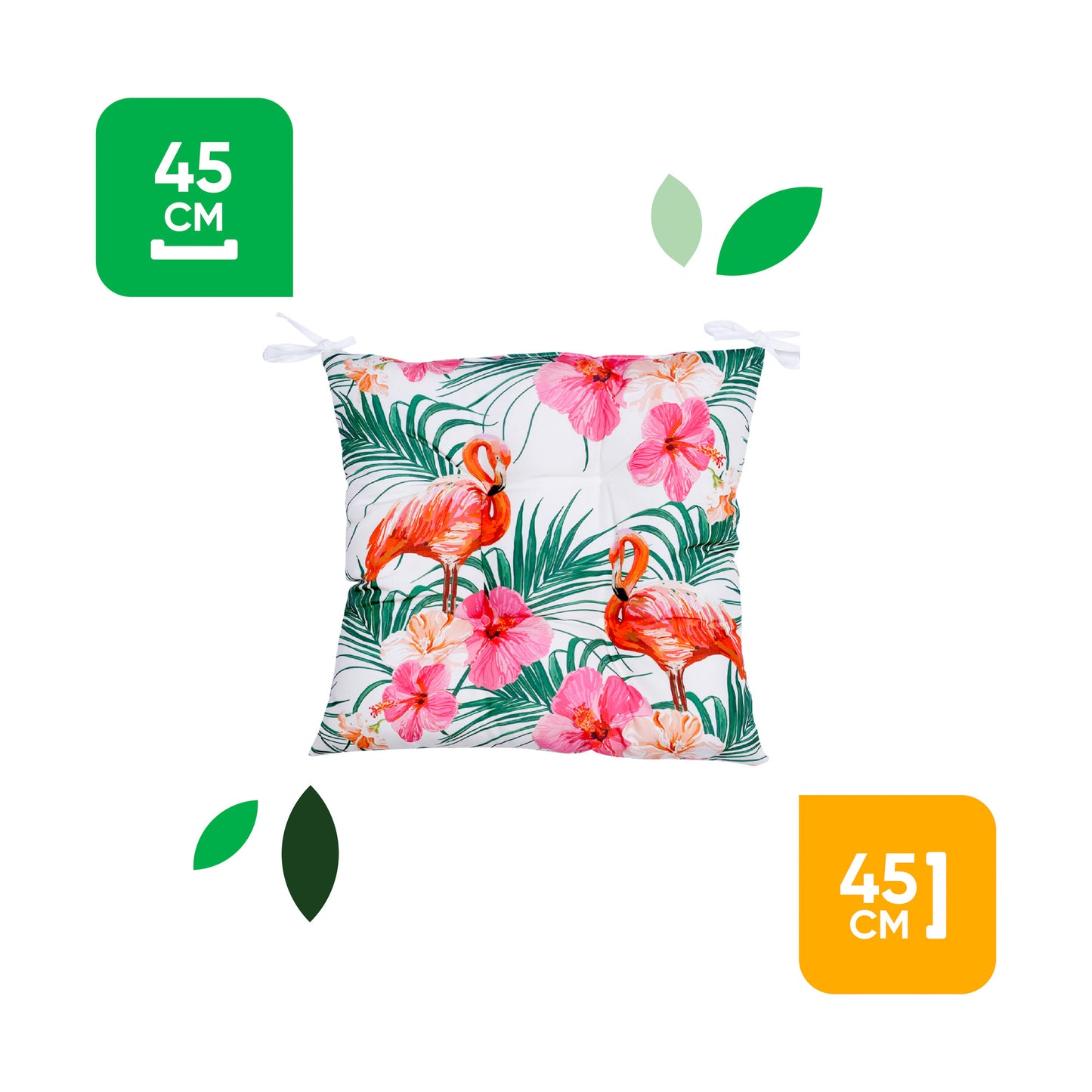 Outdoor Pair Of Seat Cushions - Flamingo Palm