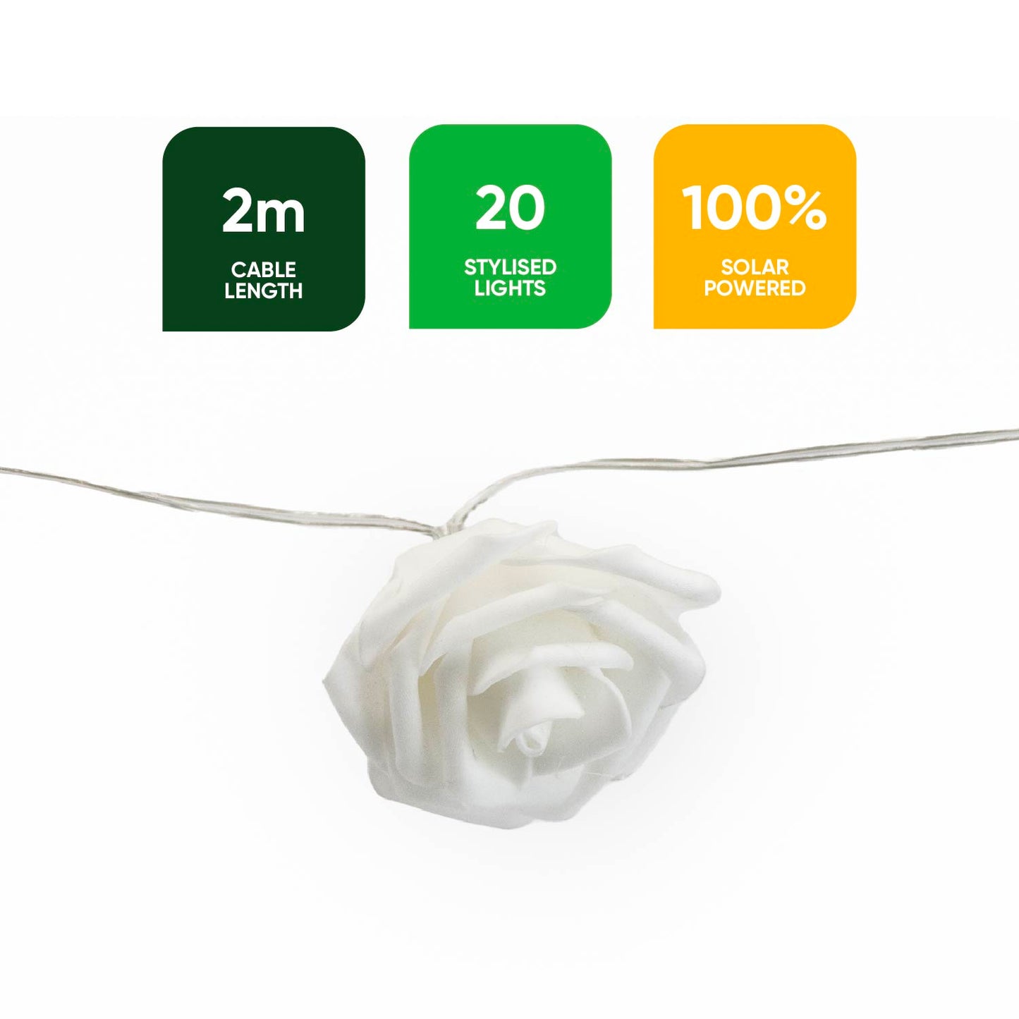 Solar Rose Flower LED String Lights