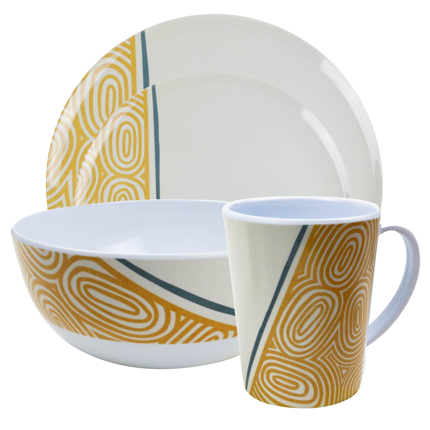 16-Piece Melamine Dinner Set - Kakado