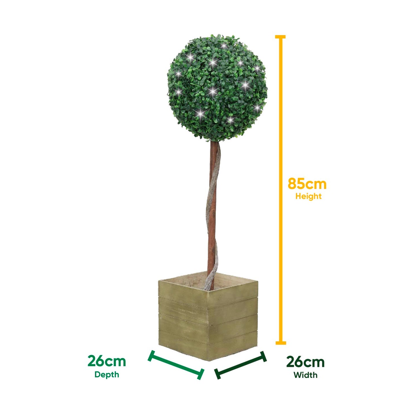 Solar Single Bay Ball Tree In Pot