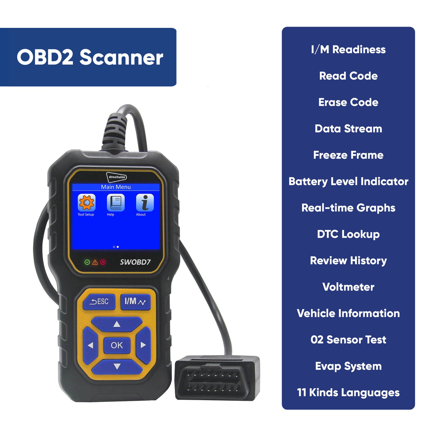 Auto Diagnostic OBD2 Scanner with Coloured Screen