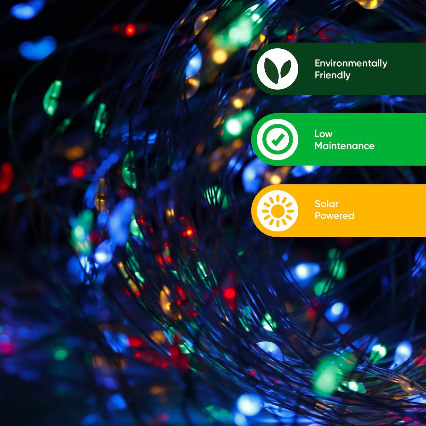 Solar Multi-Coloured LED String Lights