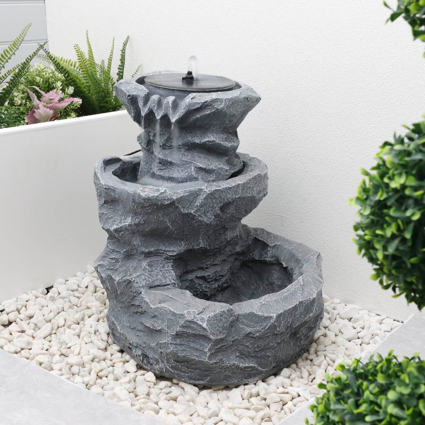 Solar Powered Water Feature - Rock Planter