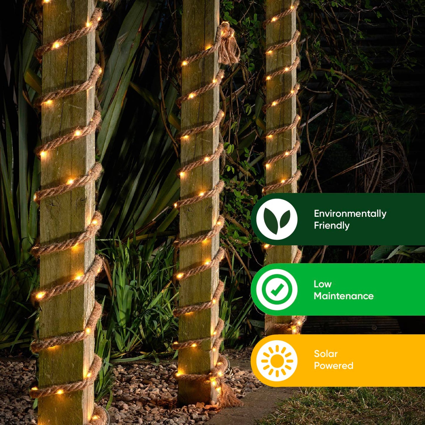 Decorative Rope With 45 Solar LED Lights