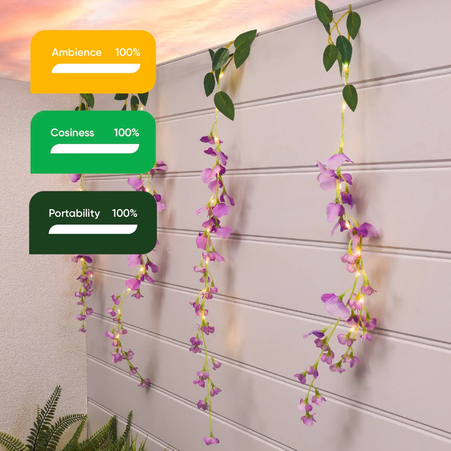 Solar Decorative Wisteria Flower Lights