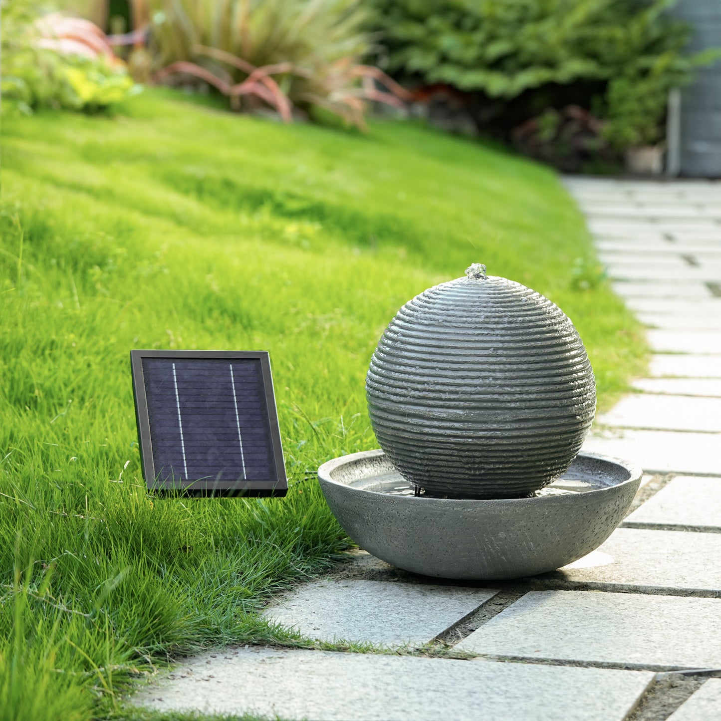 Solar Ball Water Feature With Battery Back-up