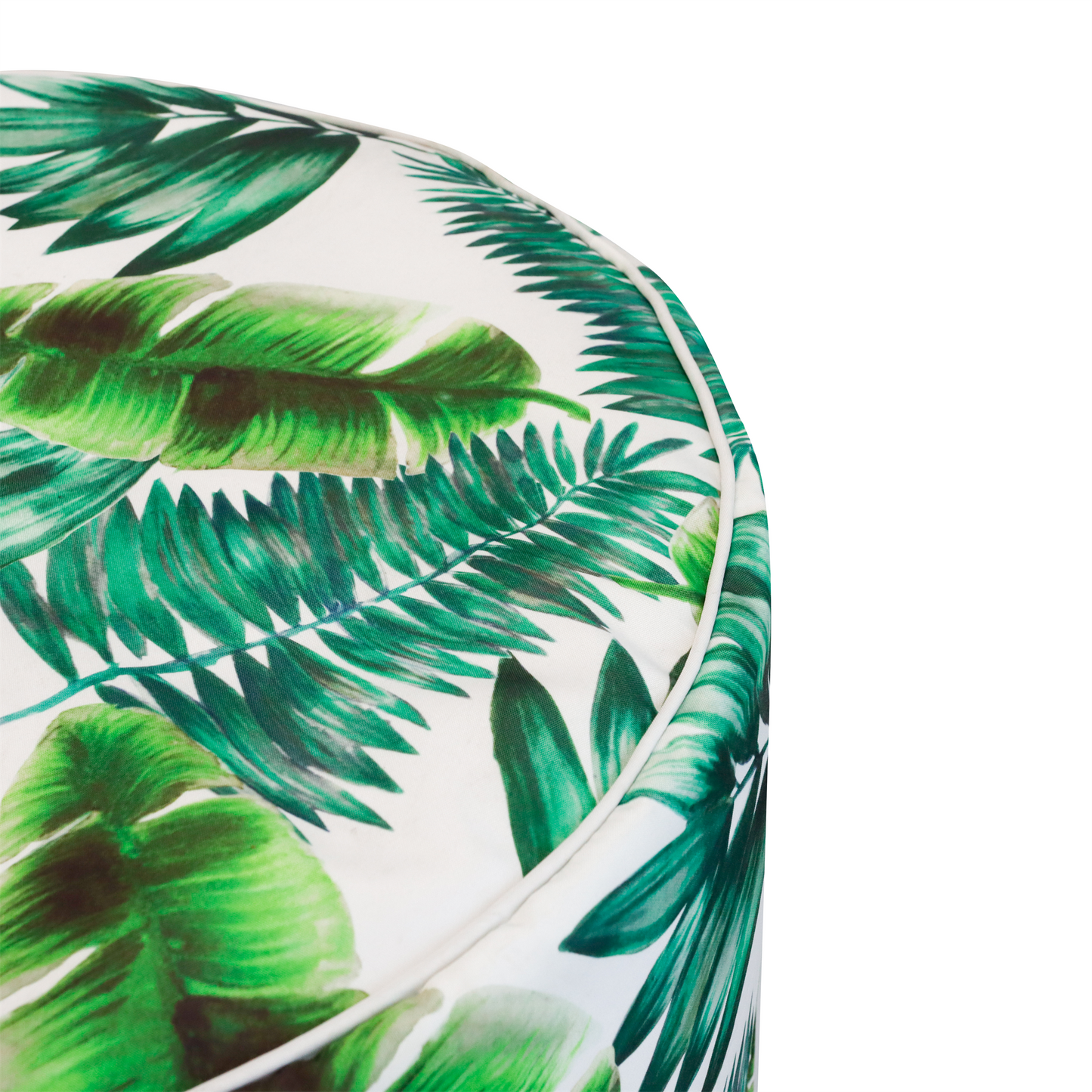 Botanical Green Palm Print Inflatable Ottoman