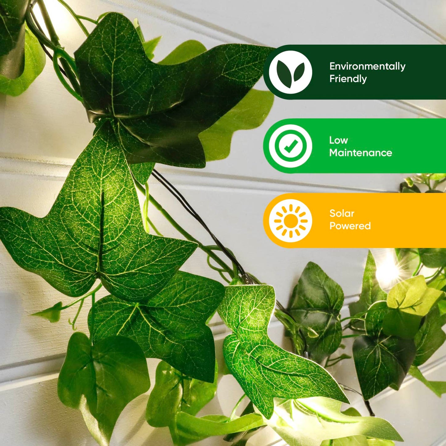 Solar Ivy Outdoor Garland String Lights