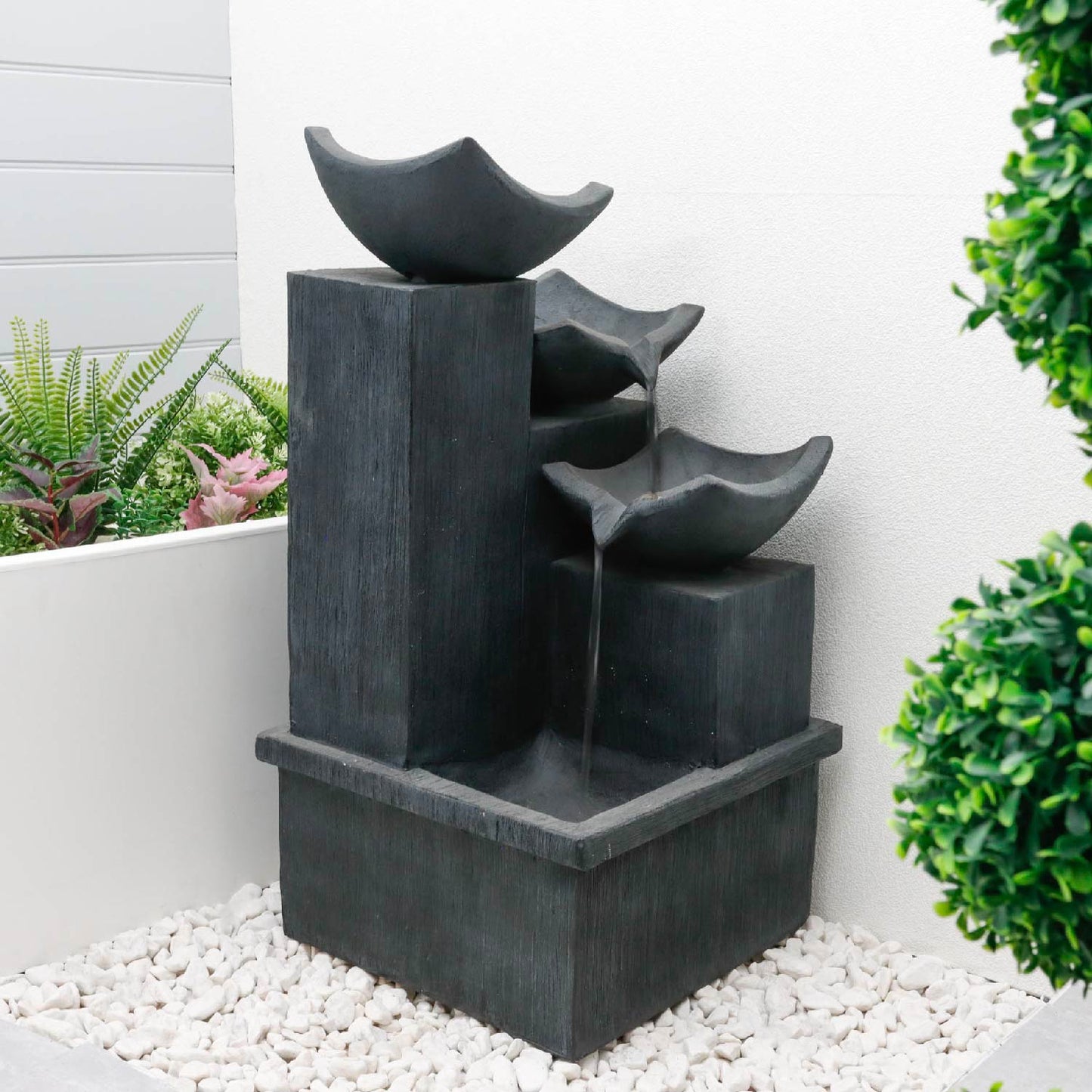 Solar Powered Water Feature - Cascading Slate