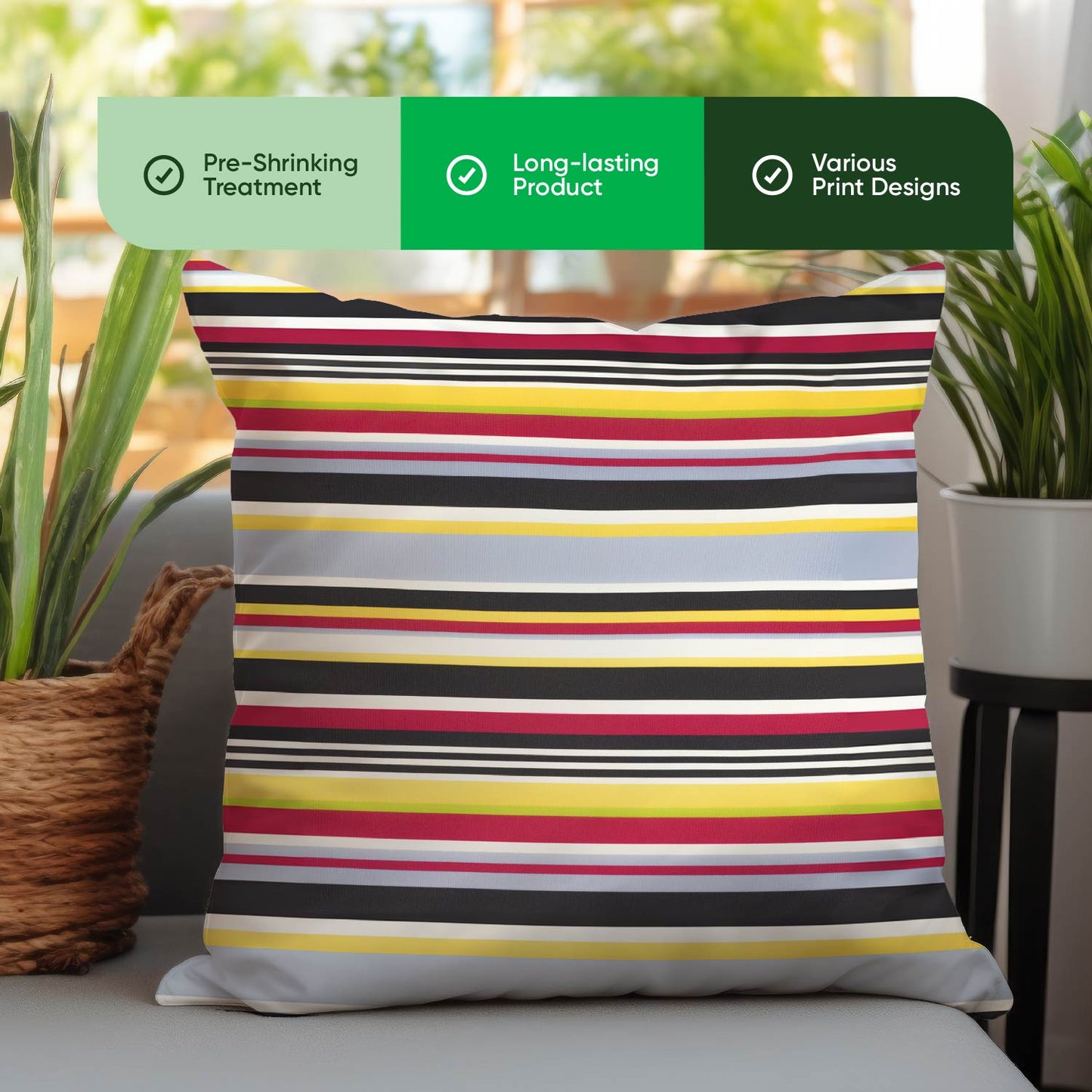 Outdoor Pair of Stripe Scatter Cushions