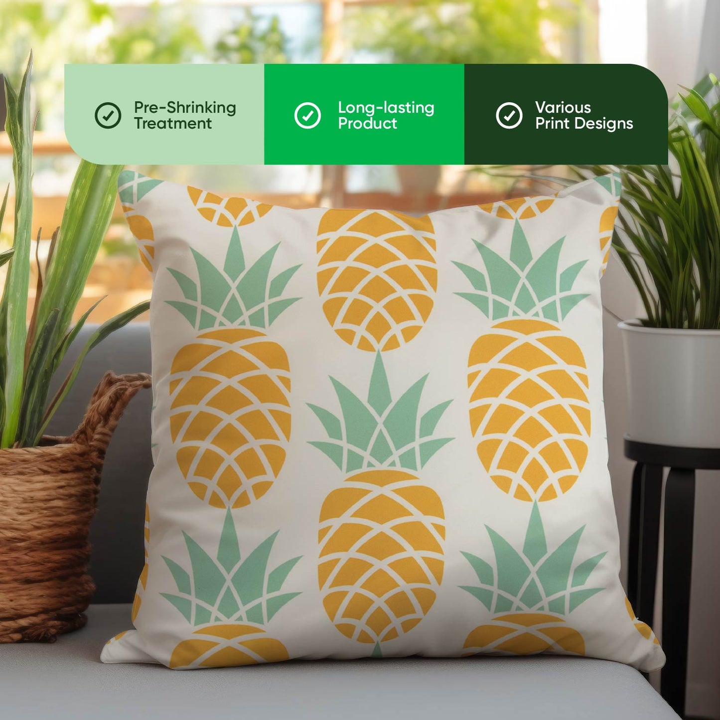 Outdoor Pair Of Scatter Cushions - Pineapple