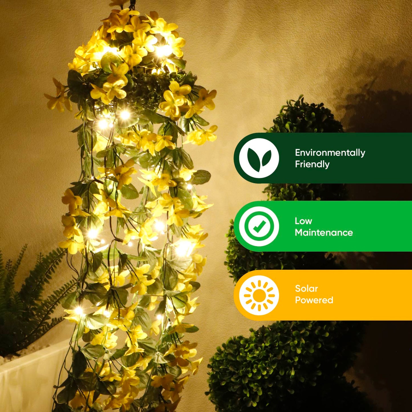 Solar Hanging Primrose Flower Lights