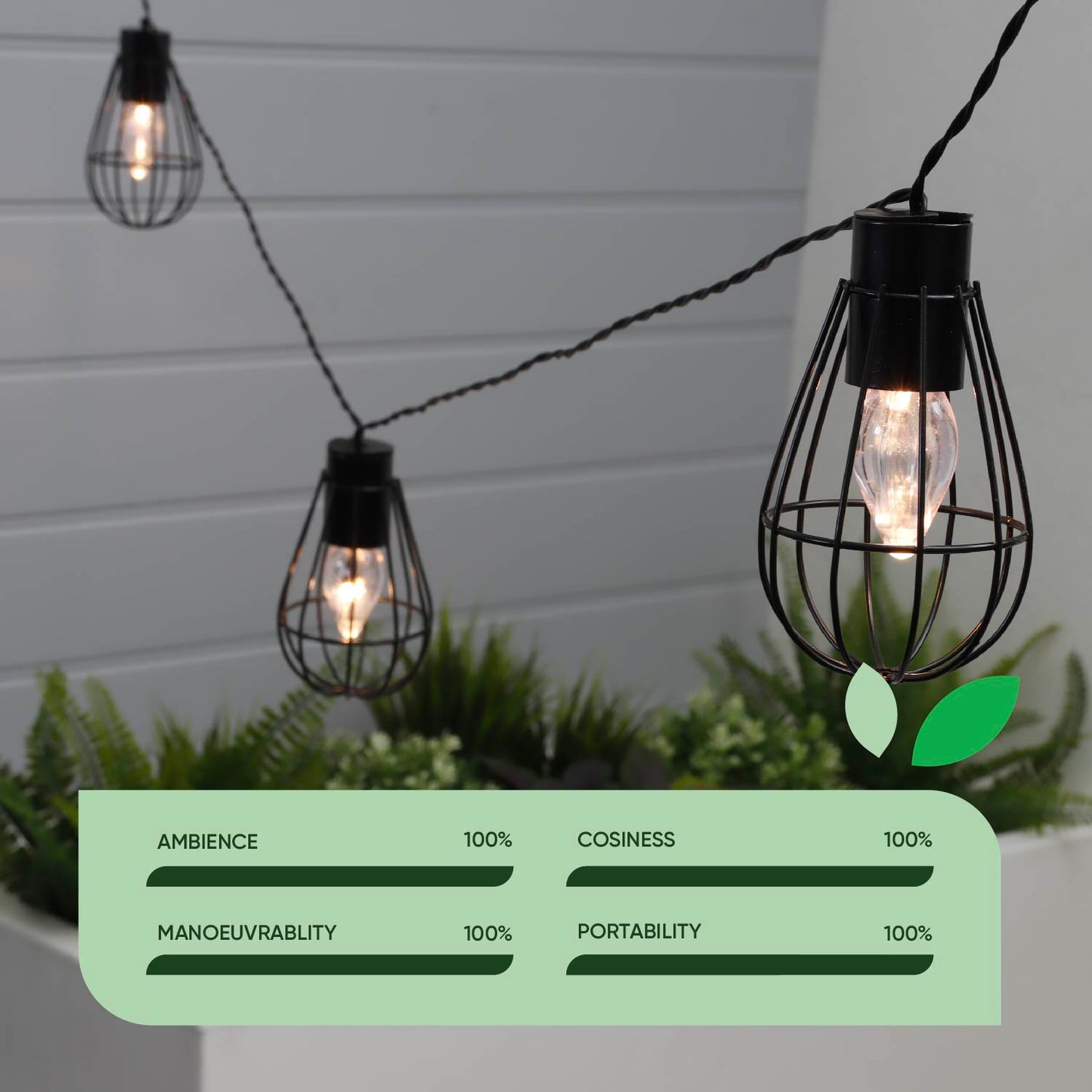 8 Led Metal Bulb Solar Lights