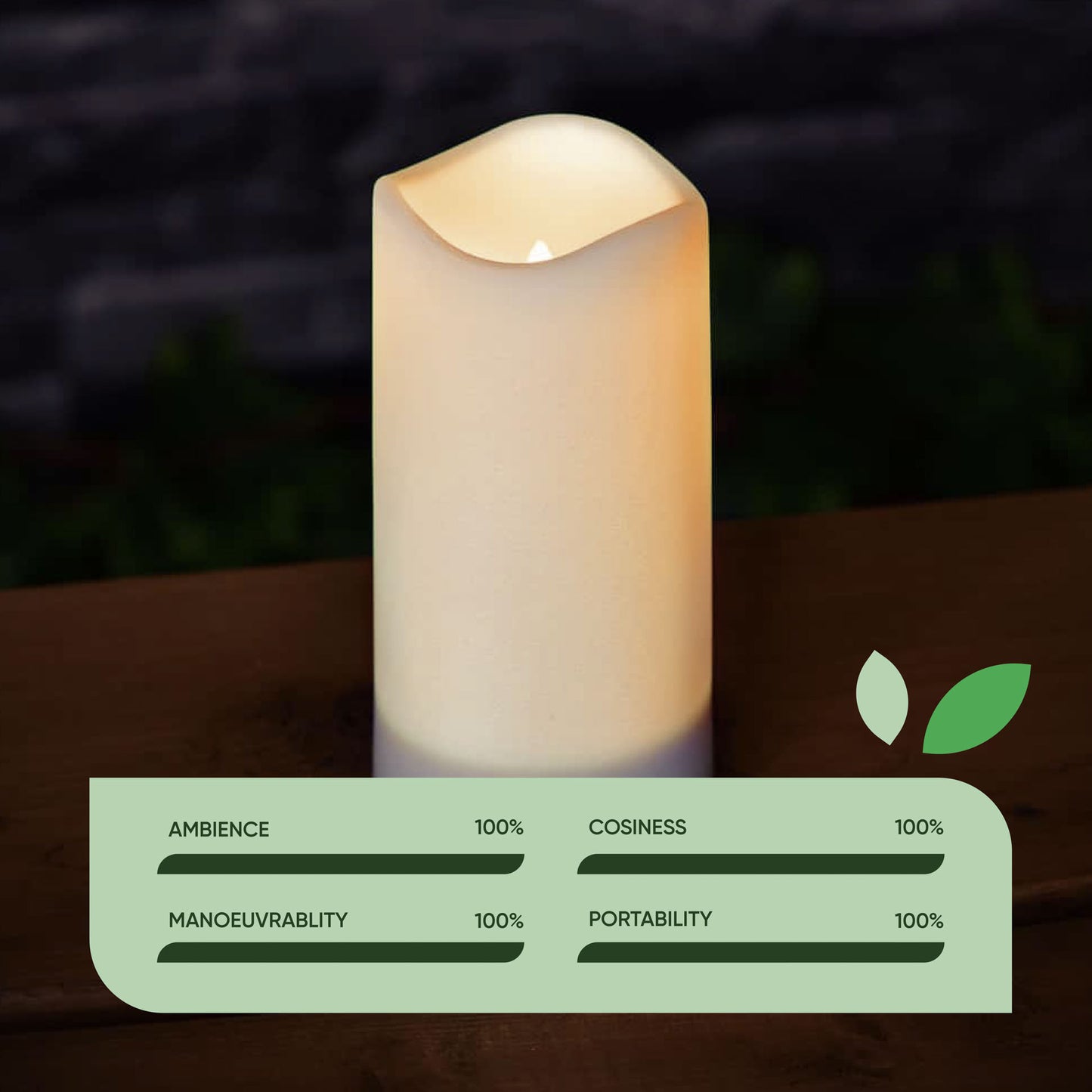 Solar LED Candle Set (3 Piece Set)