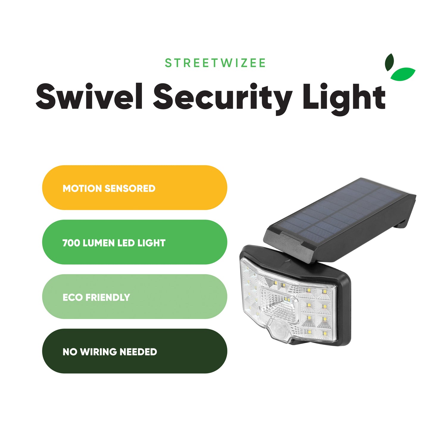 Solar-Powered Swivel Security Light