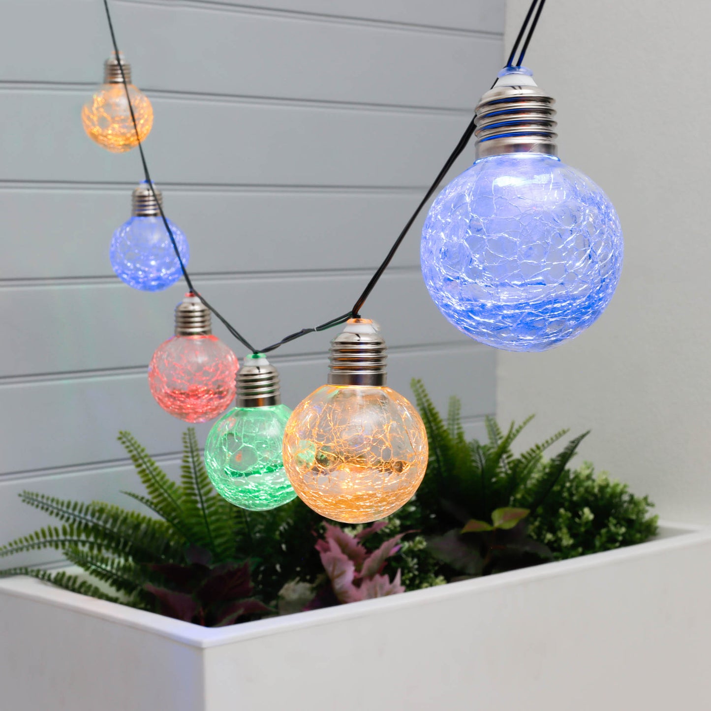 Solar Crackle Ball String Lights