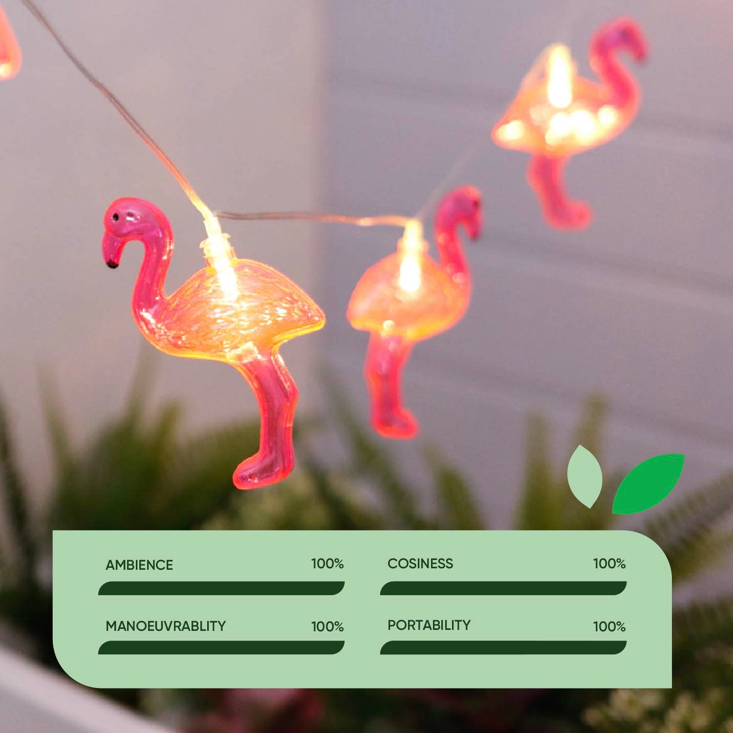 Solar Flamingo LED String Lights