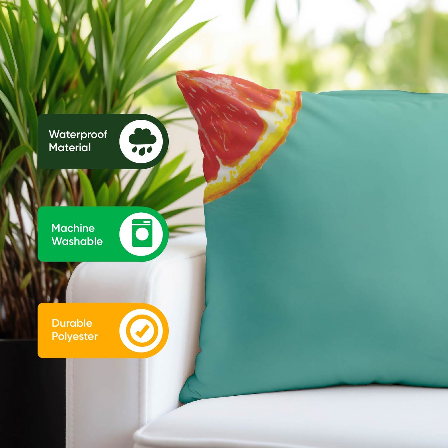 Outdoor Pair Of Scatter Cushions - Grapefruit