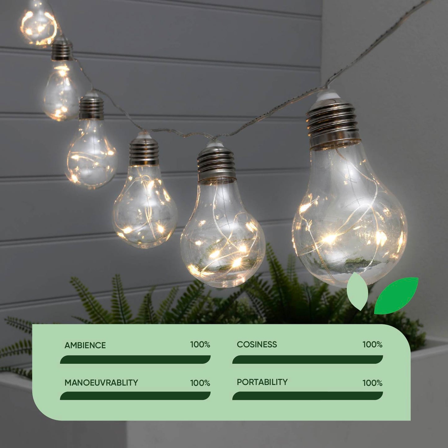 Solar Micro LED Bulb String Lights