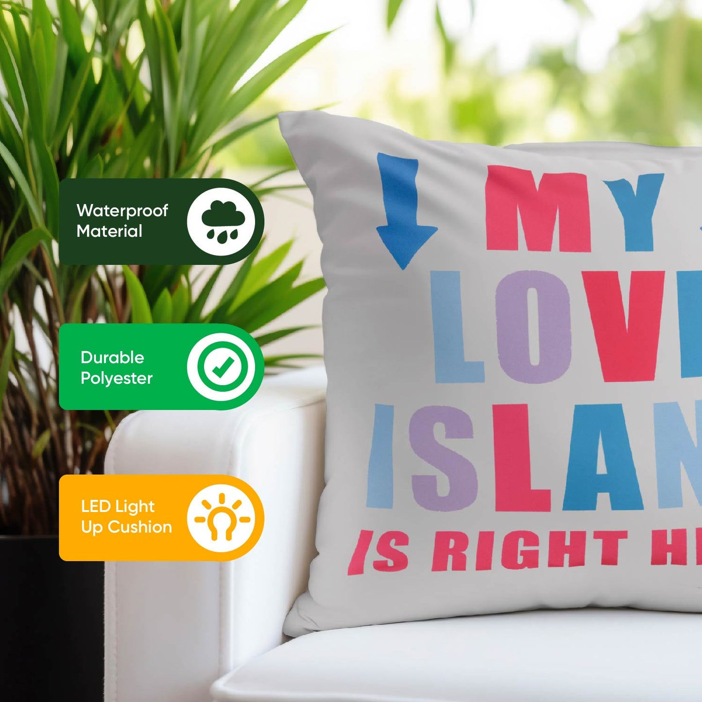 Pair of Light Up Love Island Scatter Cushions