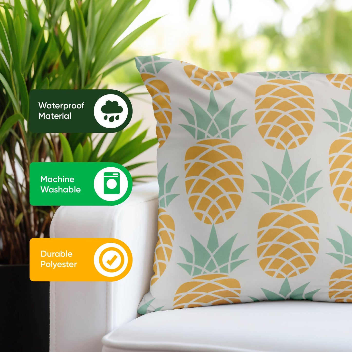 Outdoor Pair Of Scatter Cushions - Pineapple