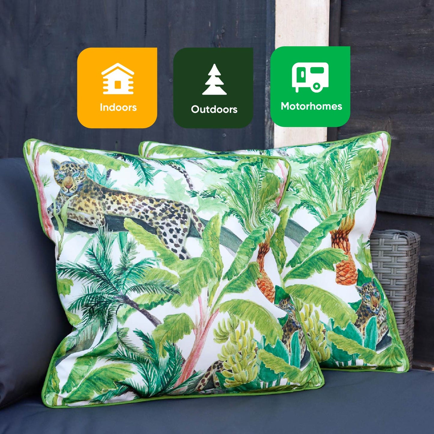 Pair of Leopard Jungle Scatter Cushions