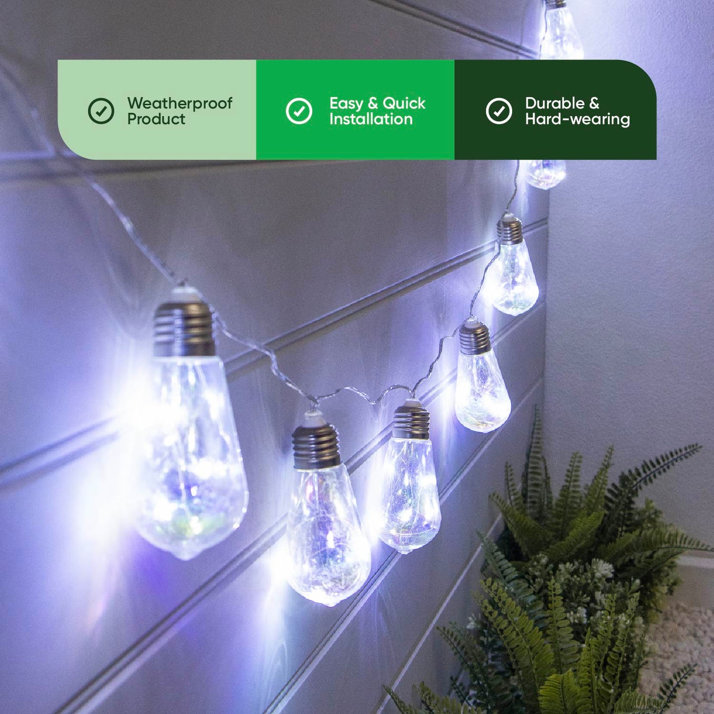 Solar Tubular LED Bulb String Lights