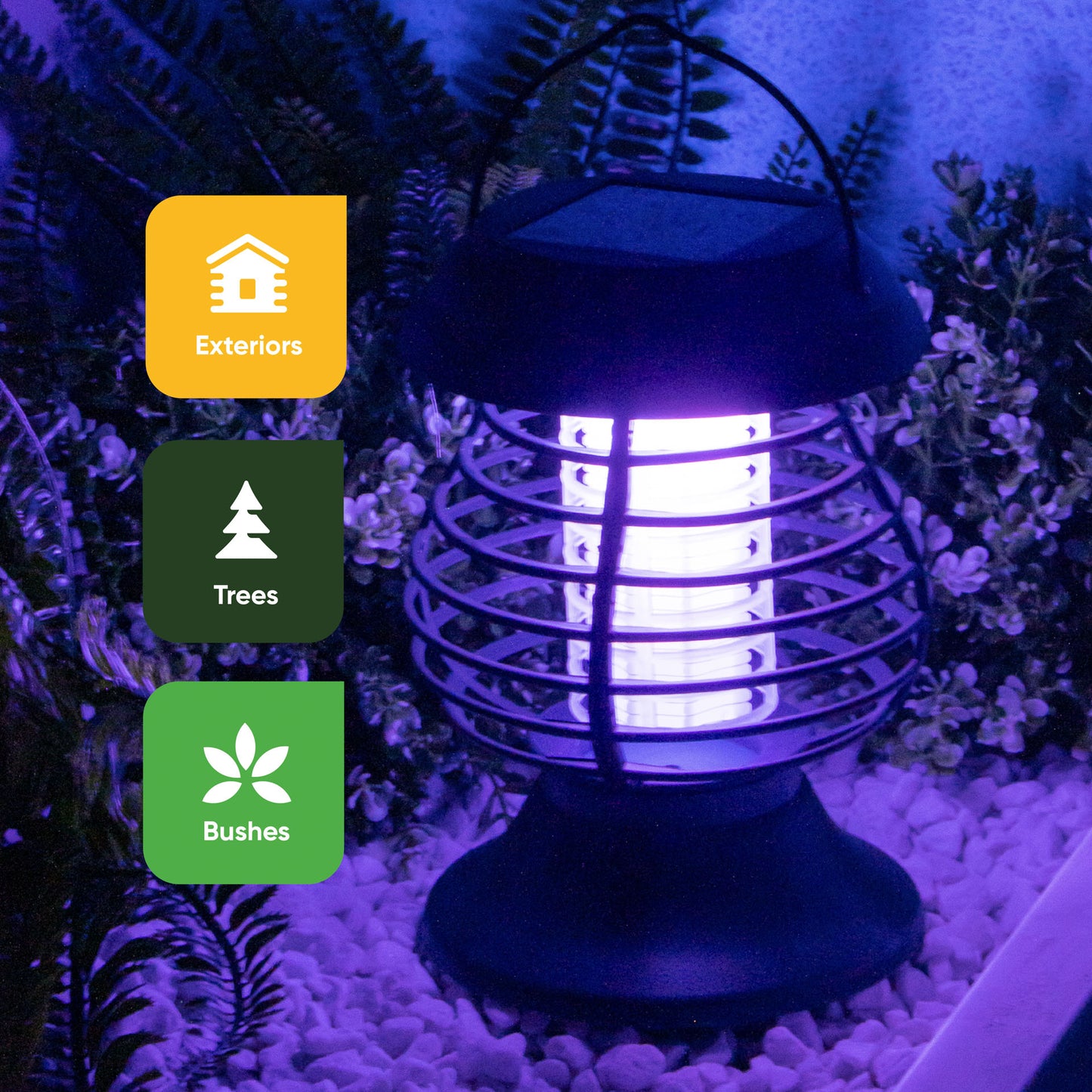 2-in-1 Solar Yellow Flame/Bug Zapper Lantern