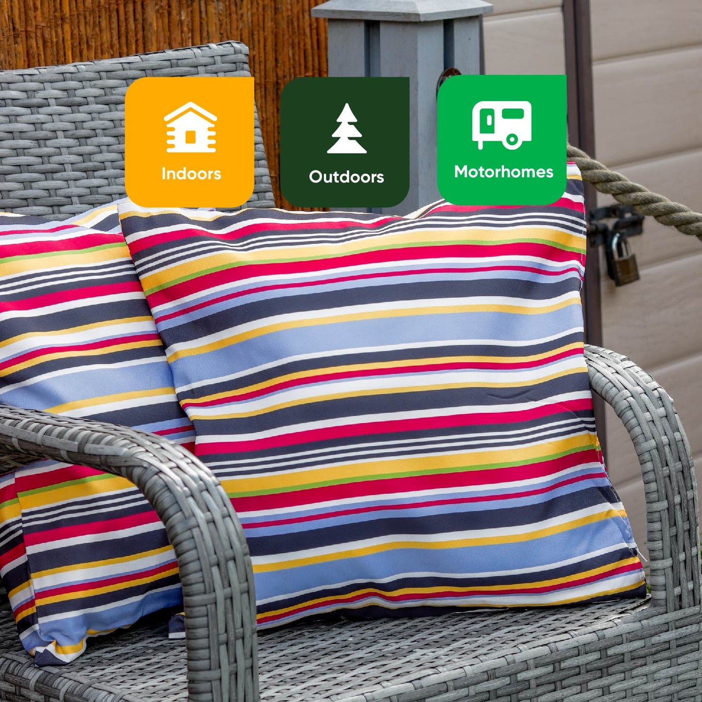 Outdoor Pair of Stripe Scatter Cushions