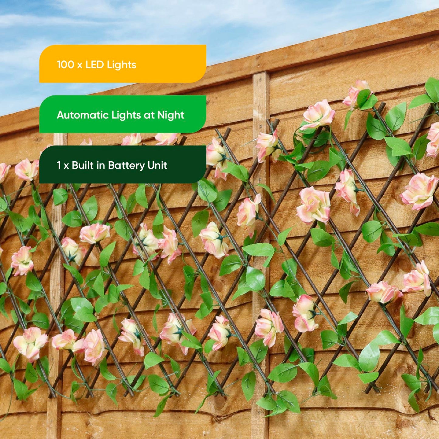 Solar Pink Flower Trellis