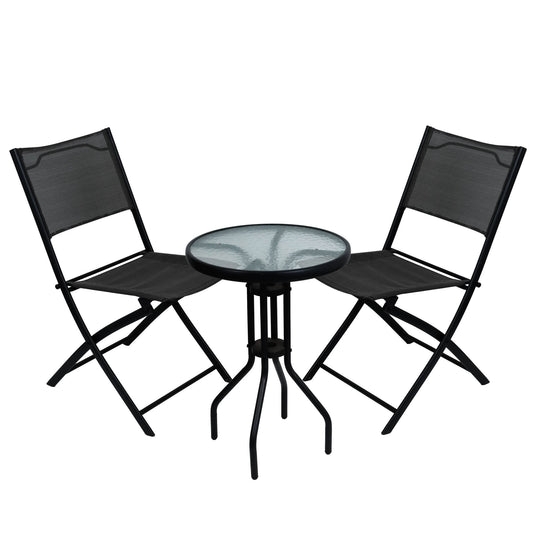 3 Piece Grey Folding Bistro Set