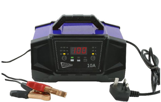 10 Amp Metal Case Digital Battery Charger (with 2 Amp Trickle Charger)