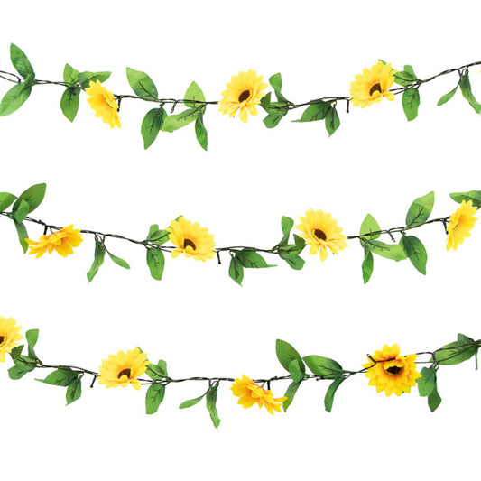 Solar Sunflower Outdoor Garland String Lights